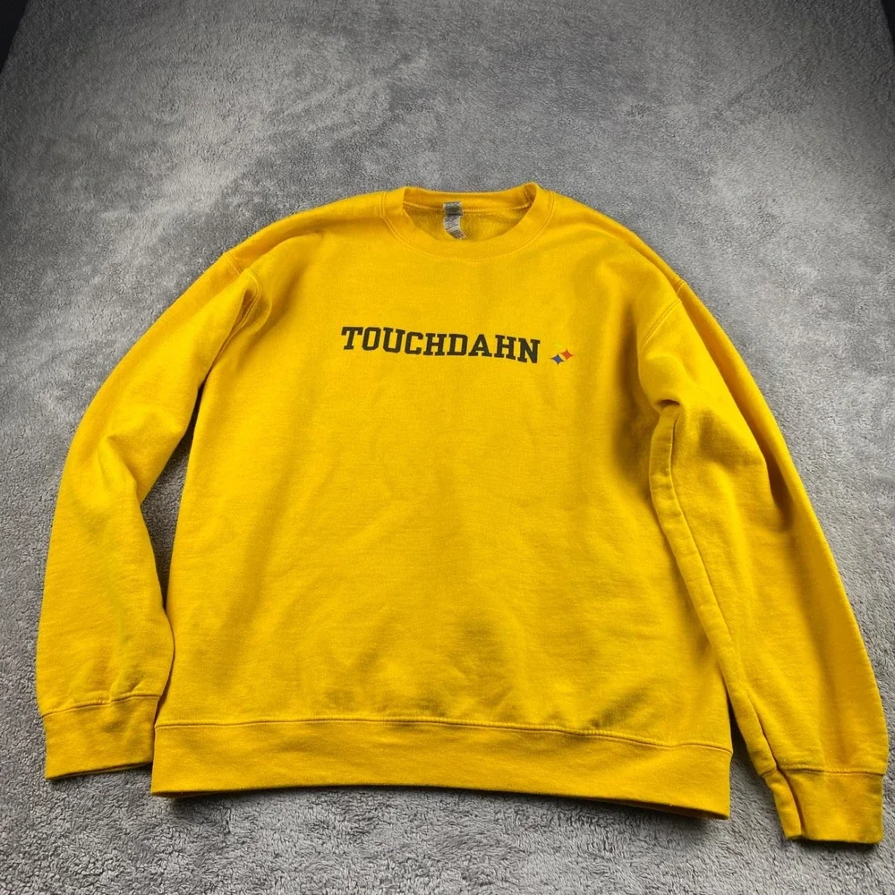 Pittsburgh Steelers Touchdahn Sweatshirt Womens Medium Yellow